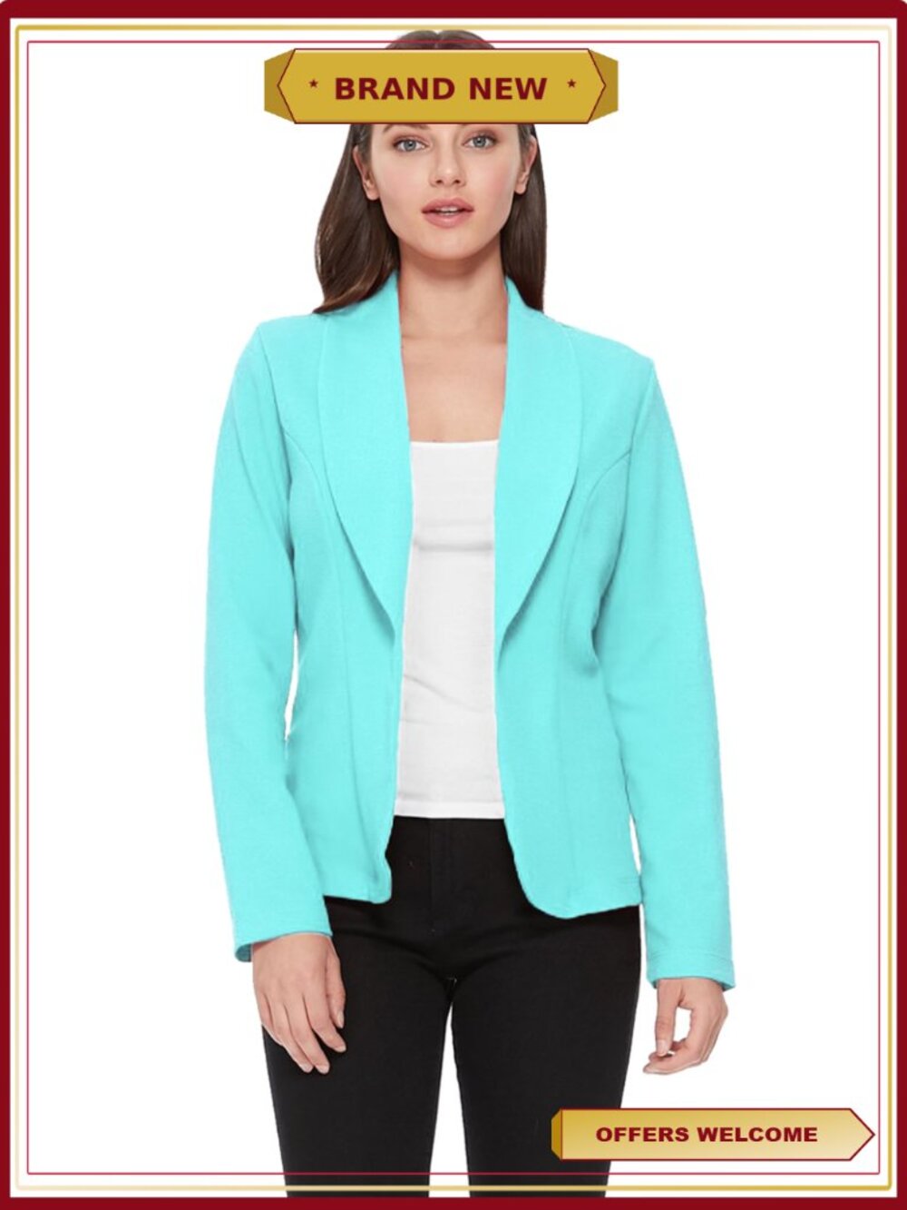 Women's Long Sleeve Blazer Jacket Office Workwear Solid S-3XL